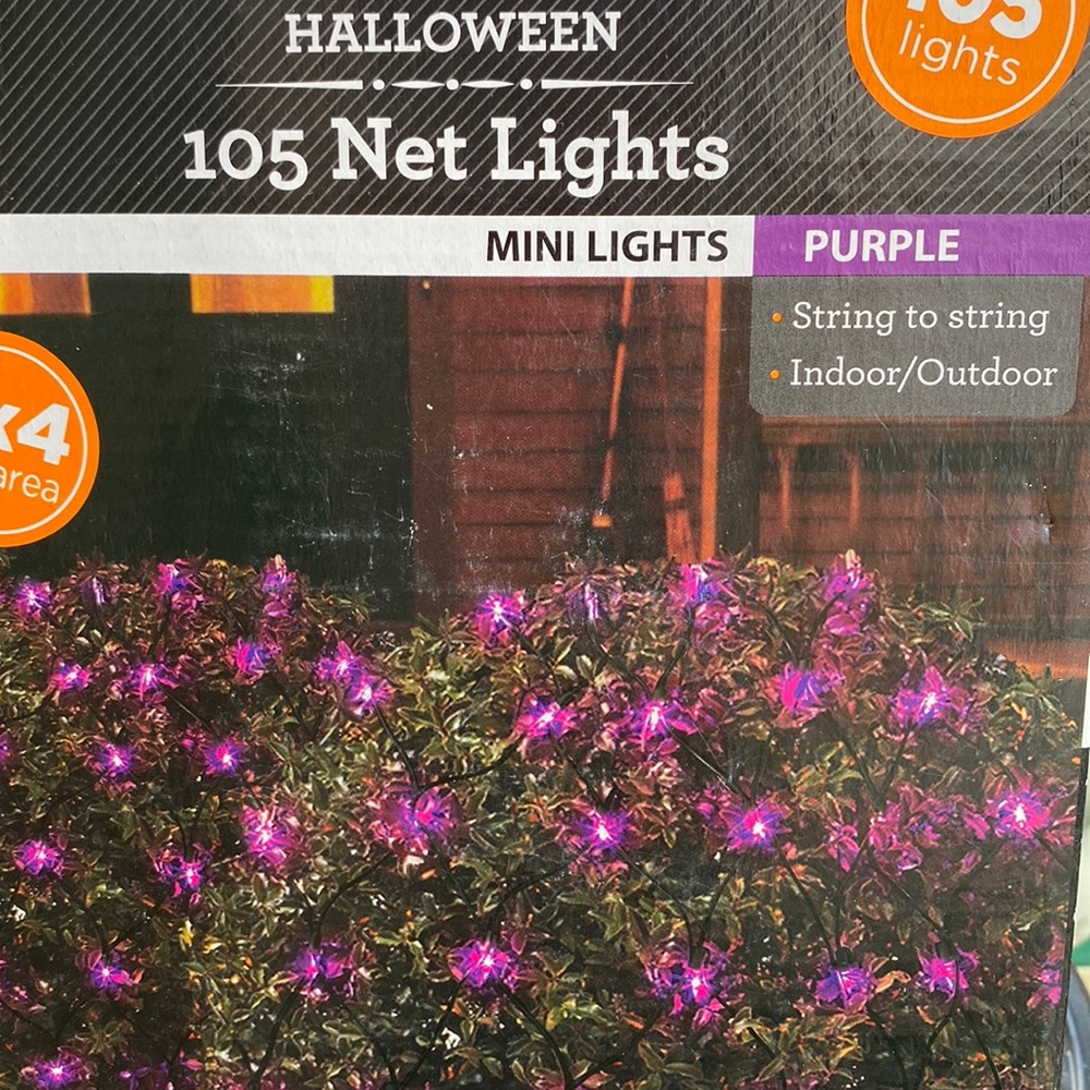 🕷💜🕷HALLOWEEN PURPLE MINI NET LIGHTS 105🕷💜🕷